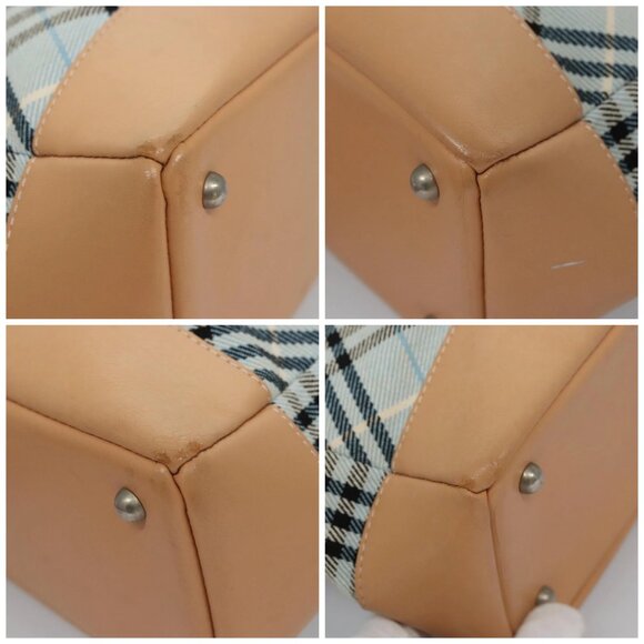 BURBERRY Nova Check Blue Label Hand Bag Canvas Blue Auth - Picture 16 of 16